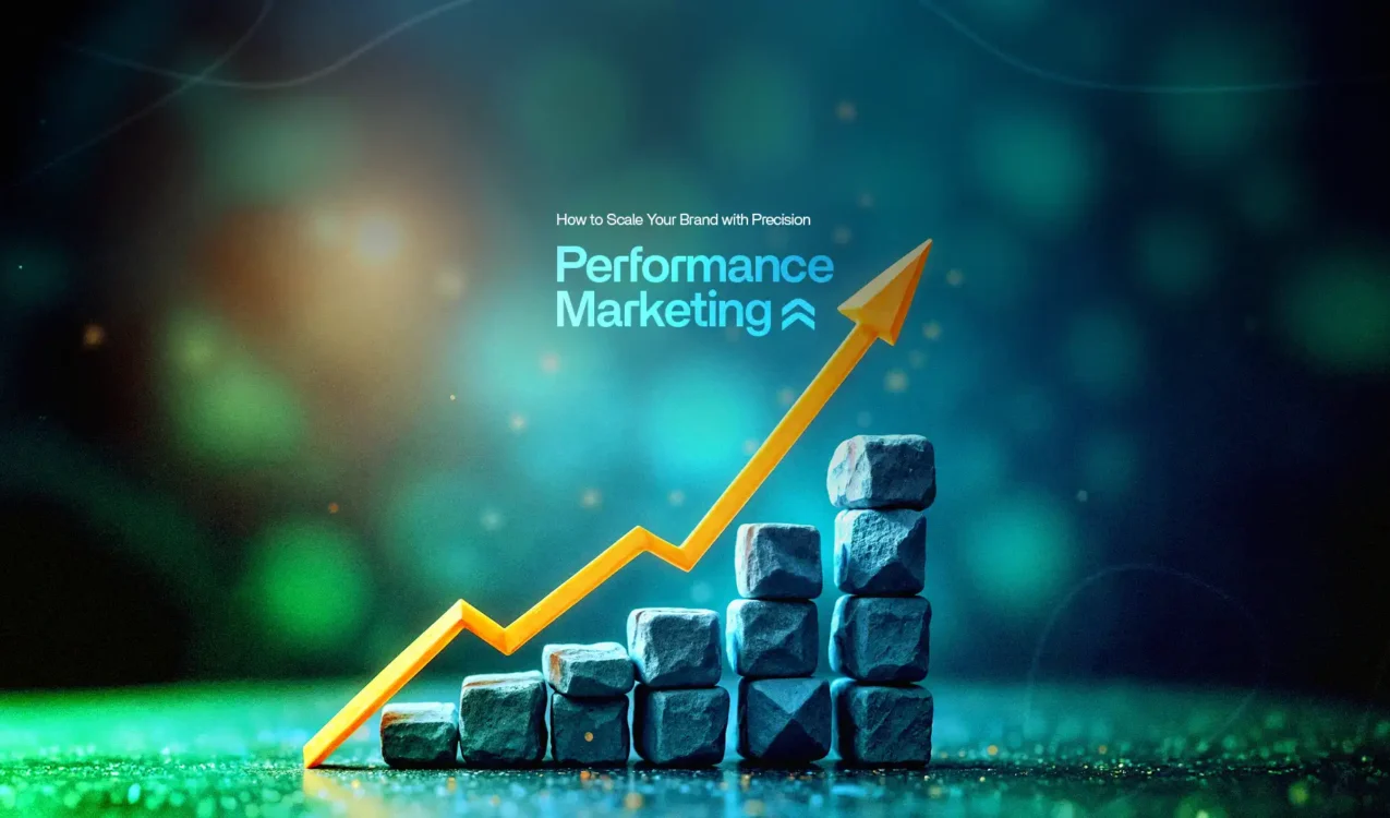 Bar graph with arrow symbolizing brand growth – powered by the Best Performance Marketing Agency in India