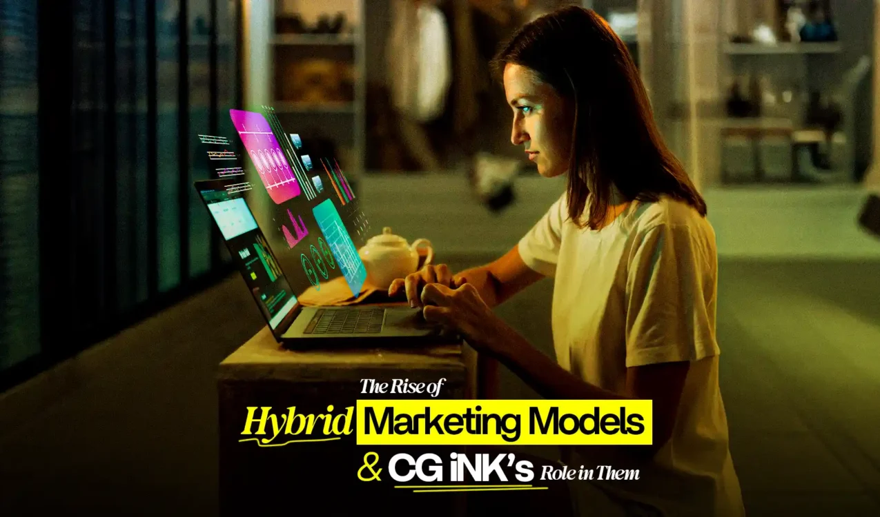 Woman analyzing digital data visualizations on laptop – best digital marketing agency in India