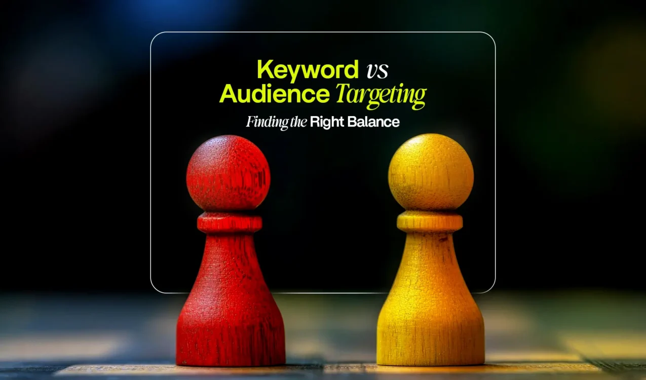 Two game pawns representing keyword vs audience targeting strategy by the Best Performance Marketing Agency in India