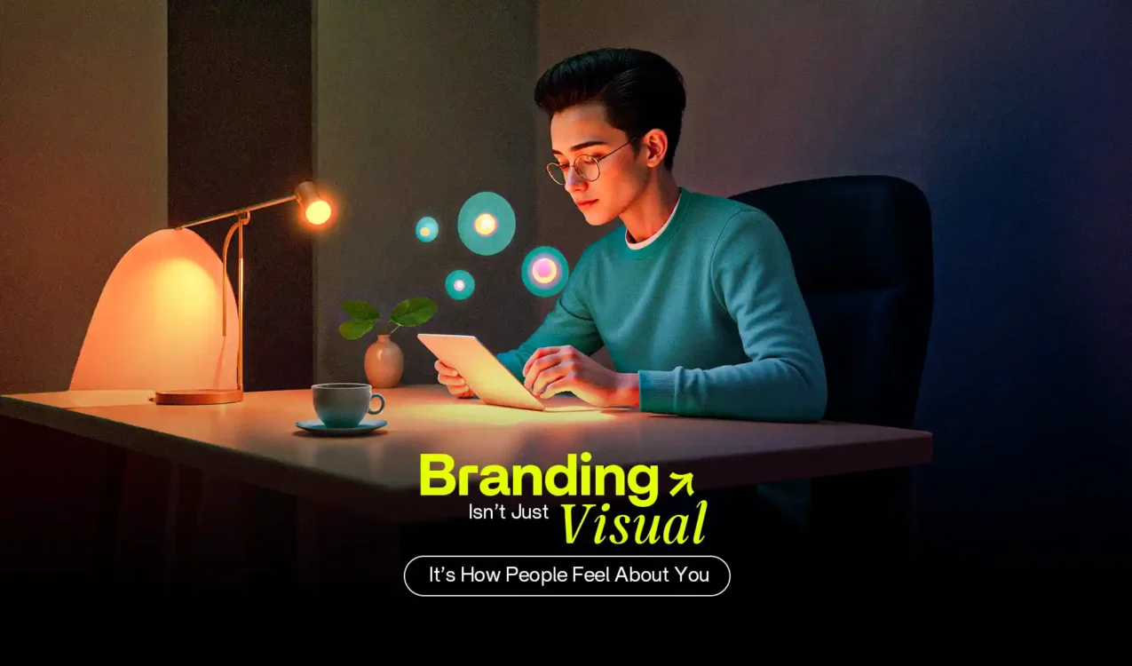 Man engaging with digital content under warm lighting — Best Digital Brand Building Agency in India
