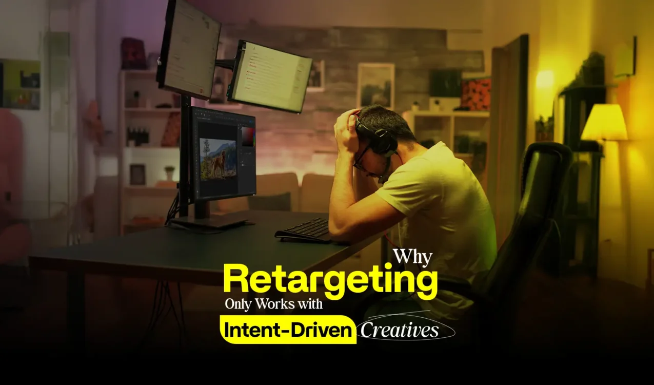 Man frustrated at desk with multiple monitors, showcasing challenges in digital ads — Best Performance Marketing Agency in India