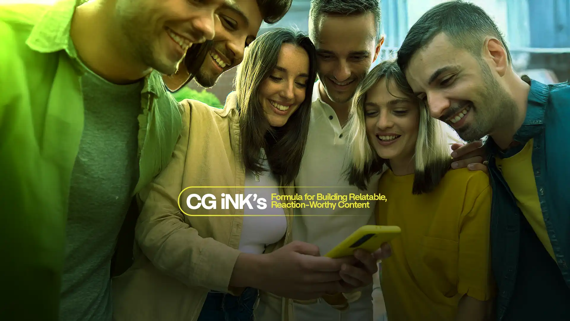 Group of young people reacting to viral content on phone – Best Social Media Marketing Agency In India