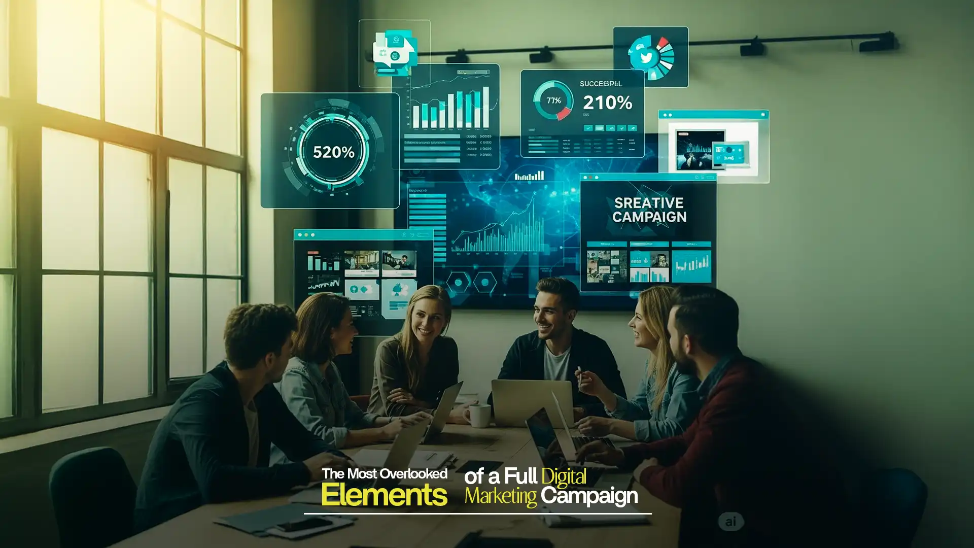 Creative team planning digital strategy with analytics dashboards – Best Digital Marketing Agency in India