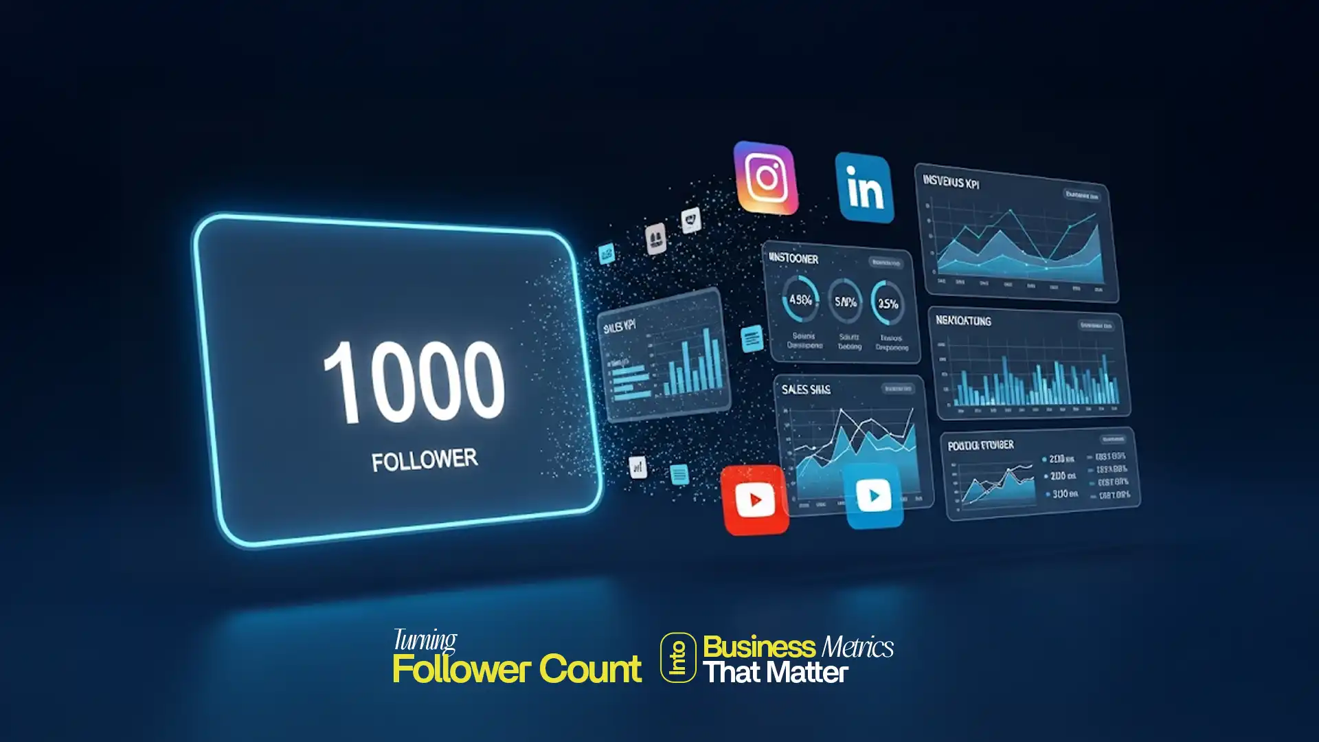 Social media follower growth and analytics dashboard representing the Best Social Media Marketing Agency in India