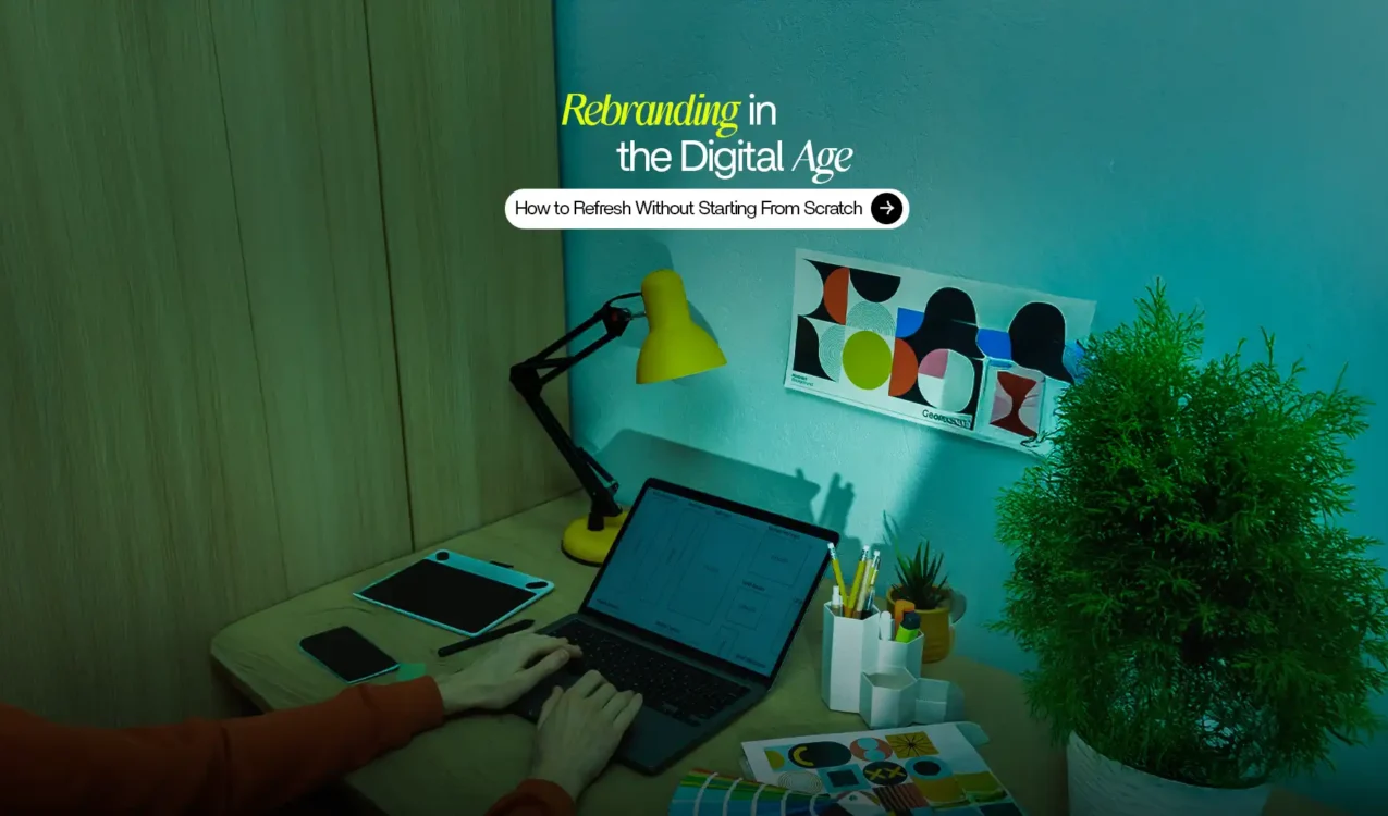 Designer working on laptop with creative brand elements – Best Digital Brand Building Agency in India