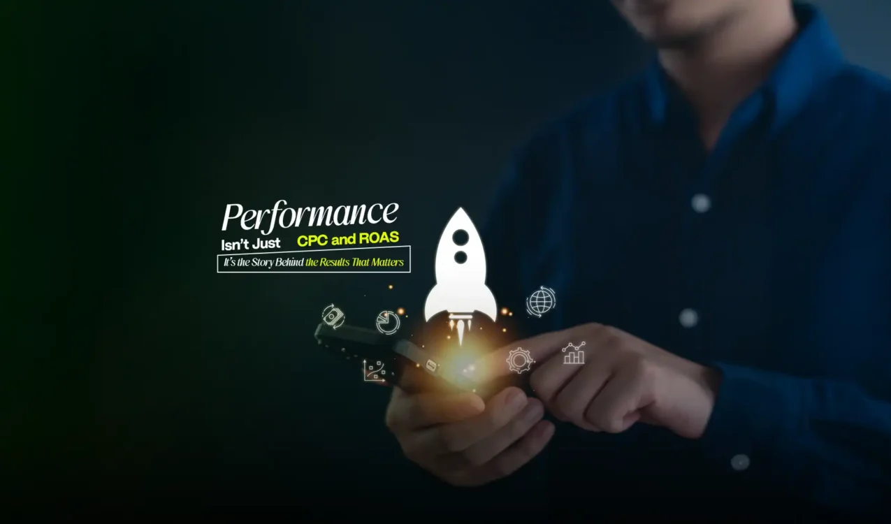 Person using mobile with rocket icon launch visuals symbolizing growth powered by the Best Performance Marketing Agency in India