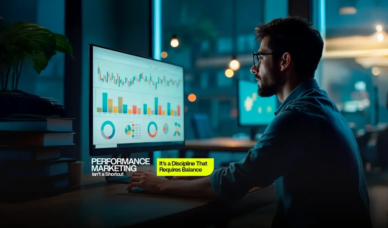 Professional analyzing charts on computer screen – Best Performance Marketing Agency in India