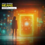 Silhouette facing digital gateway with glowing tech visuals — best digital brand building agency in India creating cultural relevance