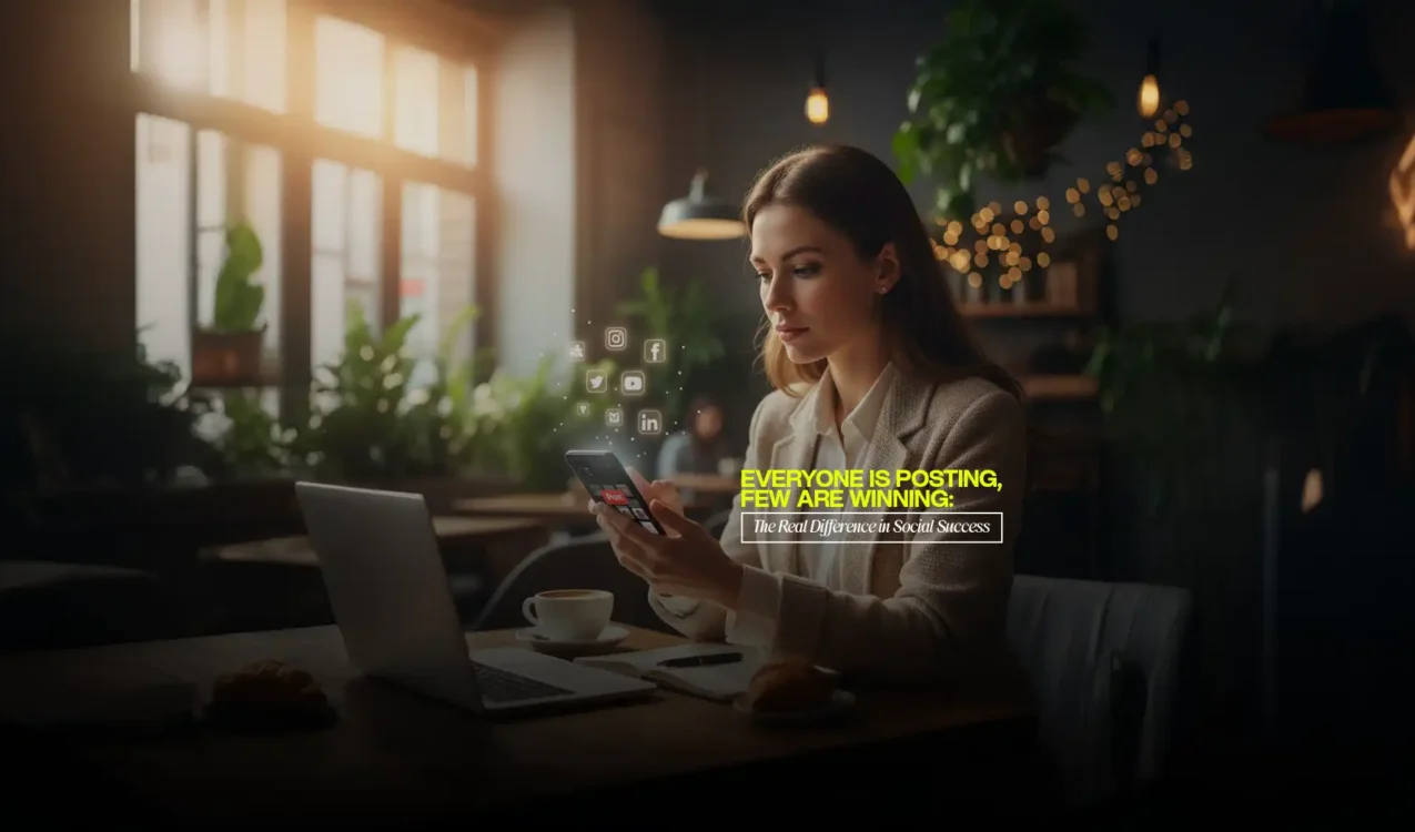 Woman analyzing social media performance on her phone created by the Best Social Media Marketing Agency in India