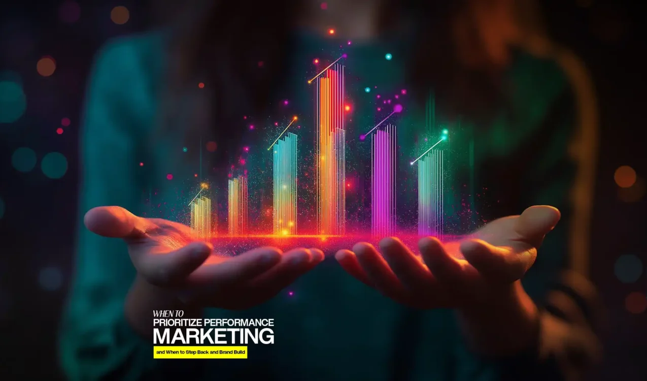 A vibrant digital growth chart glowing in a person’s hands, symbolizing the results from the best performance marketing agency in India.