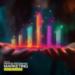 A vibrant digital growth chart glowing in a person’s hands, symbolizing the results from the best performance marketing agency in India.