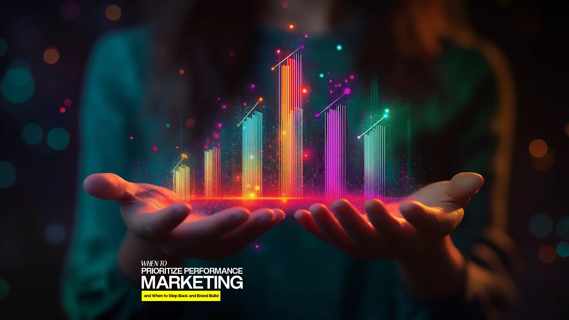 A vibrant digital growth chart glowing in a person’s hands, symbolizing the results from the best performance marketing agency in India.