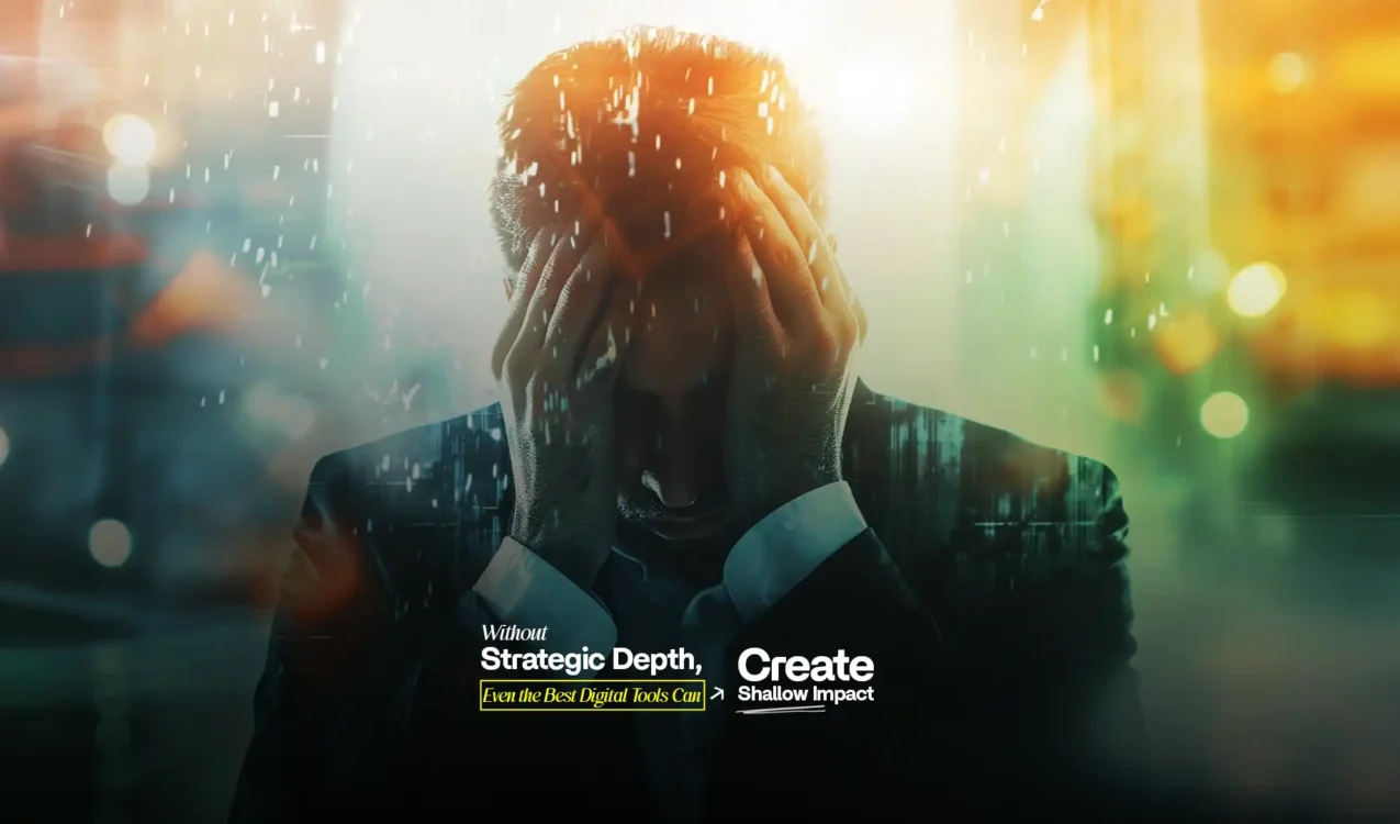 Stressed businessman under rain symbolizing lack of digital strategy, highlighting insights from the Best Digital Marketing Agency in India