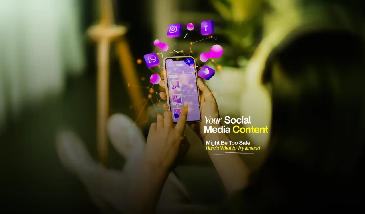 Person scrolling smartphone with floating social icons — creative post idea from the Best Social Media Marketing Agency in India