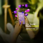 Person scrolling smartphone with floating social icons — creative post idea from the Best Social Media Marketing Agency in India