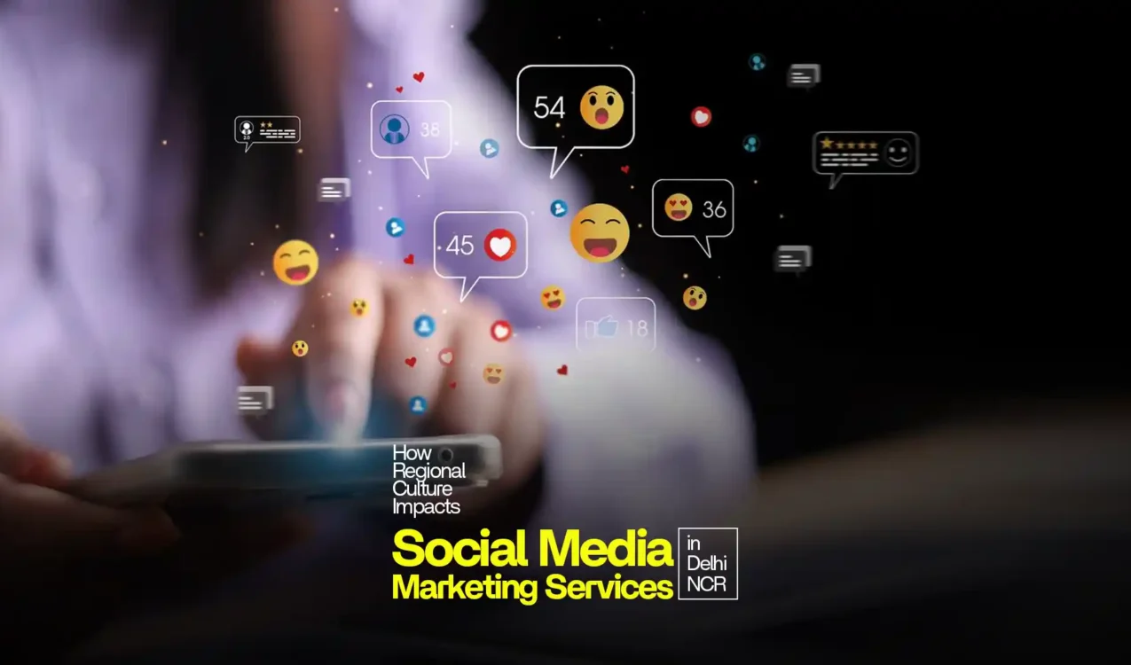 User interacting with digital reactions and engagement icons, representing social media marketing services in Delhi NCR