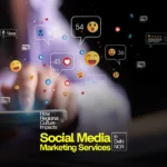 User interacting with digital reactions and engagement icons, representing social media marketing services in Delhi NCR